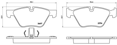 Jeu de 4 plaquettes de frein BREMBO P 06 060