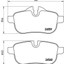 Jeu de 4 plaquettes de frein BREMBO P 06 062