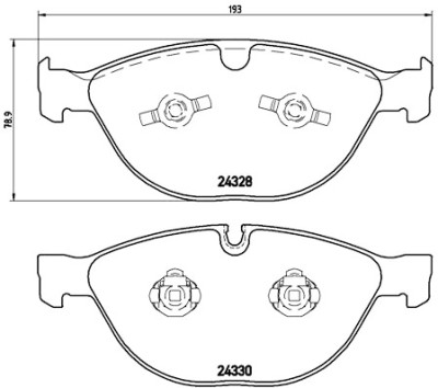 Jeu de 4 plaquettes de frein BREMBO P 06 066