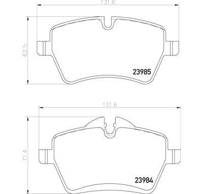 Jeu de 4 plaquettes de frein BREMBO P 06 086