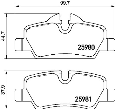 Jeu de 4 plaquettes de frein BREMBO P 06 090