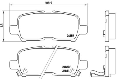 Jeu de 4 plaquettes de frein BREMBO P 07 001