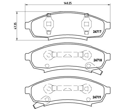 Jeu de 4 plaquettes de frein BREMBO P 07 003