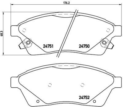 Jeu de 4 plaquettes de frein BREMBO P 09 010