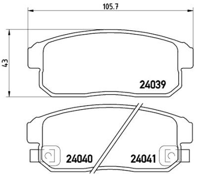 Jeu de 4 plaquettes de frein BREMBO P 10 005