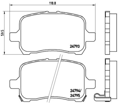 Jeu de 4 plaquettes de frein BREMBO P 10 015
