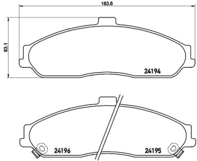 Jeu de 4 plaquettes de frein BREMBO P 10 052
