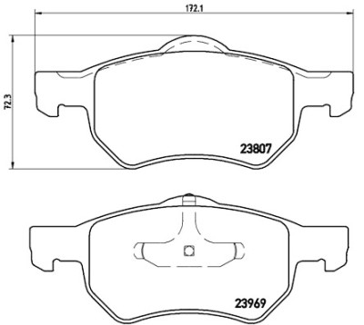 Jeu de 4 plaquettes de frein BREMBO P 11 013