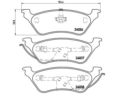 Jeu de 4 plaquettes de frein BREMBO P 11 014