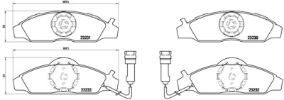 Jeu de 4 plaquettes de frein BREMBO P 15 003