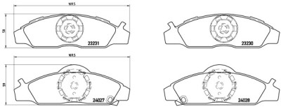 Jeu de 4 plaquettes de frein BREMBO P 15 008