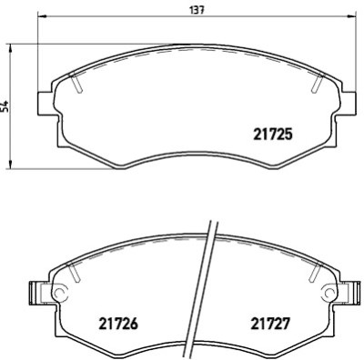 Jeu de 4 plaquettes de frein BREMBO P 15 011