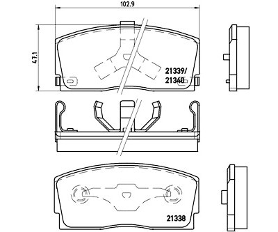 Jeu de 4 plaquettes de frein BREMBO P 16 005