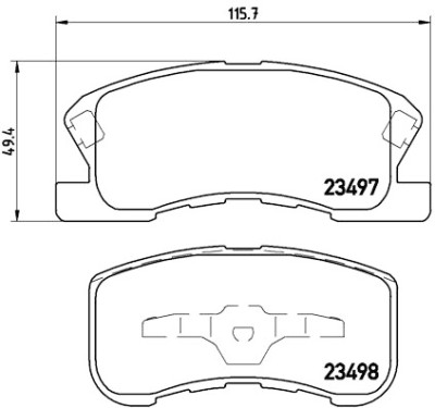 Jeu de 4 plaquettes de frein BREMBO P 16 008