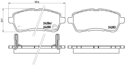 Jeu de 4 plaquettes de frein BREMBO P 16 013