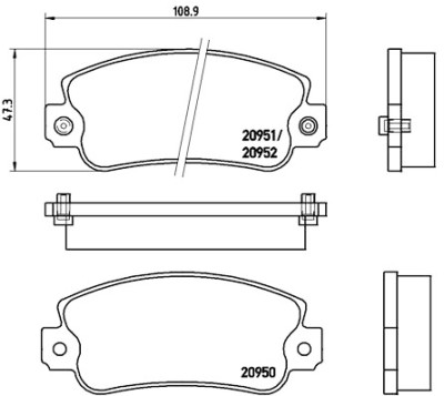 Jeu de 4 plaquettes de frein BREMBO P 23 013