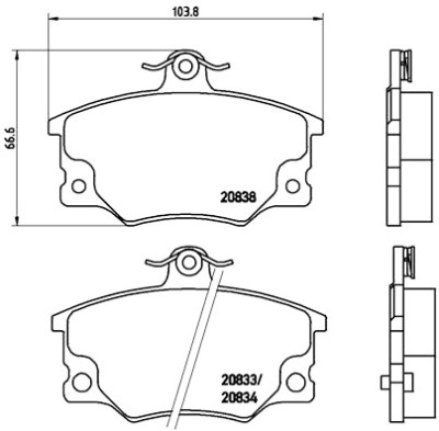Jeu de 4 plaquettes de frein BREMBO P 23 017
