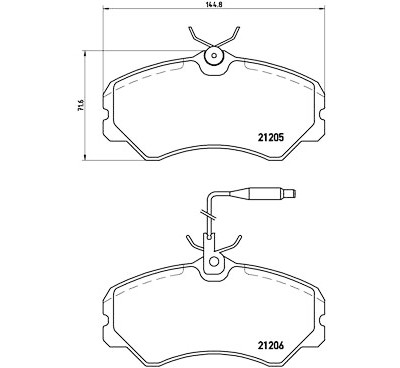 Jeu de 4 plaquettes de frein BREMBO P 23 023