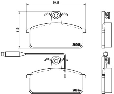 Jeu de 4 plaquettes de frein BREMBO P 23 024