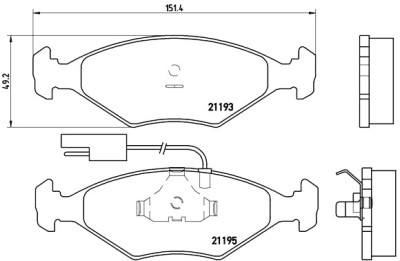 Jeu de 4 plaquettes de frein BREMBO P 23 039