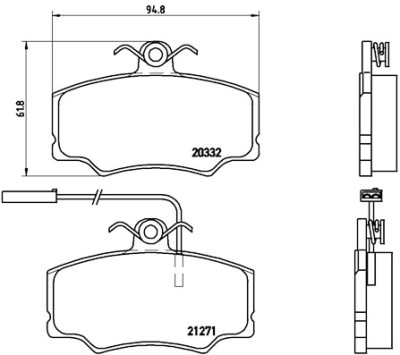 Jeu de 4 plaquettes de frein BREMBO P 23 048