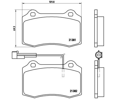 Jeu de 4 plaquettes de frein BREMBO P 23 052
