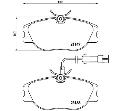 Jeu de 4 plaquettes de frein BREMBO P 23 066
