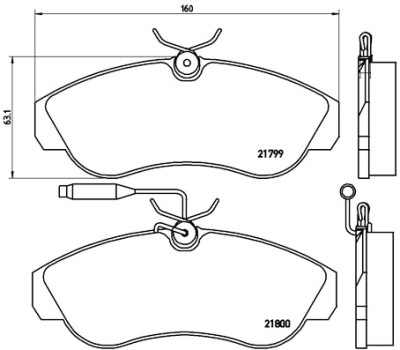 Jeu de 4 plaquettes de frein BREMBO P 23 069