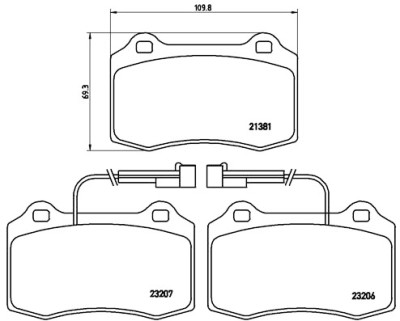 Jeu de 4 plaquettes de frein BREMBO P 23 074
