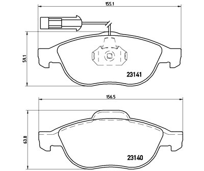 Jeu de 4 plaquettes de frein BREMBO P 23 075