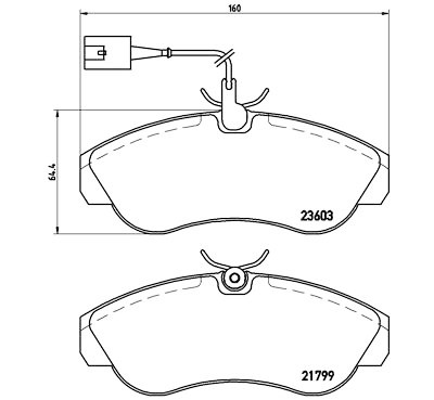 Jeu de 4 plaquettes de frein BREMBO P 23 084