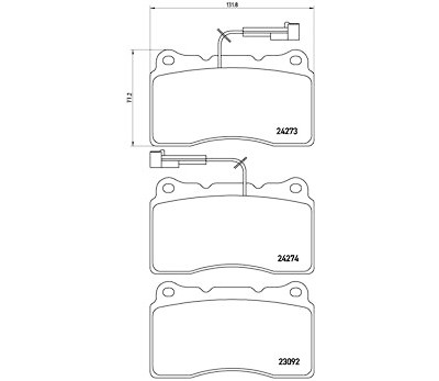 Jeu de 4 plaquettes de frein BREMBO P 23 098