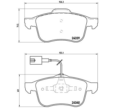 Jeu de 4 plaquettes de frein BREMBO P 23 103