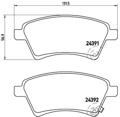 Jeu de 4 plaquettes de frein BREMBO P 23 105
