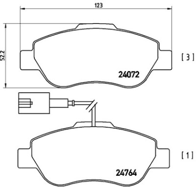 Jeu de 4 plaquettes de frein BREMBO P 23 107