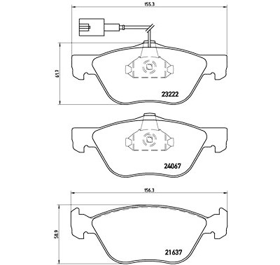 Jeu de 4 plaquettes de frein BREMBO P 23 112