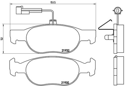 Jeu de 4 plaquettes de frein BREMBO P 23 113