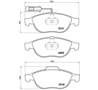 Jeu de 4 plaquettes de frein BREMBO P 23 114