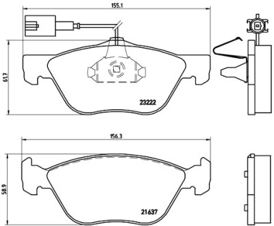 Jeu de 4 plaquettes de frein BREMBO P 23 116