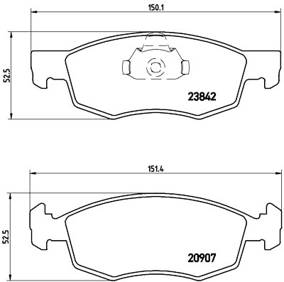 Jeu de 4 plaquettes de frein BREMBO P 23 118