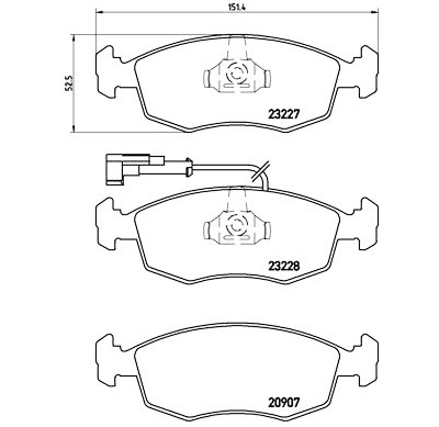Jeu de 4 plaquettes de frein BREMBO P 23 121