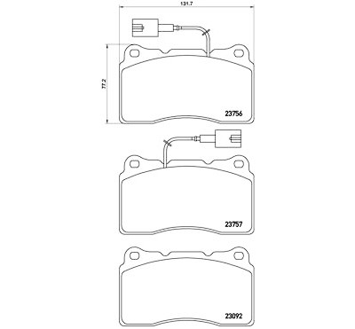 Jeu de 4 plaquettes de frein BREMBO P 23 134