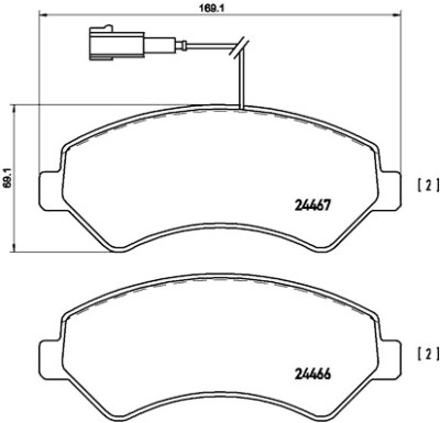 Jeu de 4 plaquettes de frein BREMBO P 23 136
