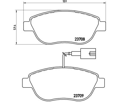 Jeu de 4 plaquettes de frein BREMBO P 23 137
