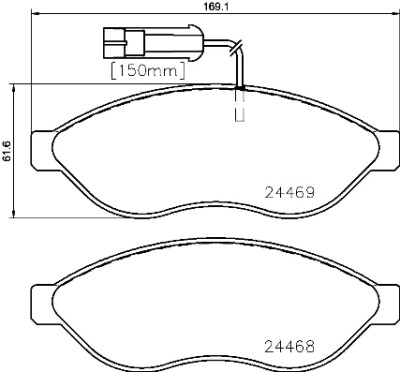 Jeu de 4 plaquettes de frein BREMBO P 23 143