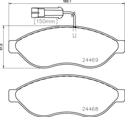 Jeu de 4 plaquettes de frein BREMBO P 23 144