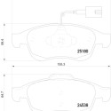 Jeu de 4 plaquettes de frein BREMBO P 23 148