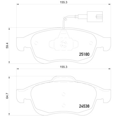 Jeu de 4 plaquettes de frein BREMBO P 23 148