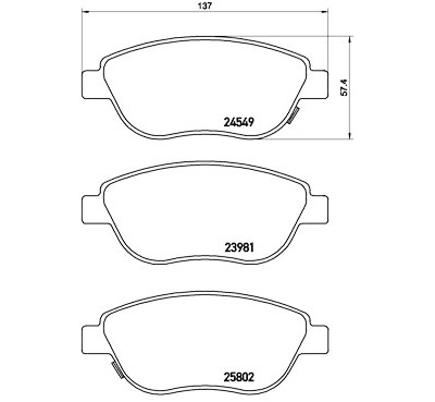 Jeu de 4 plaquettes de frein BREMBO P 23 153