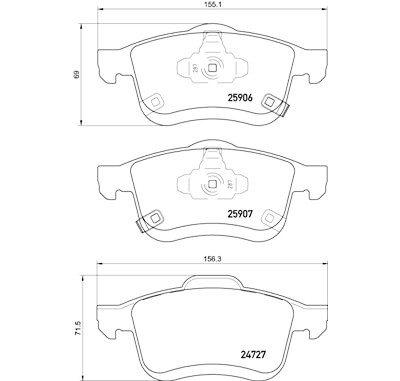 Jeu de 4 plaquettes de frein BREMBO P 23 155